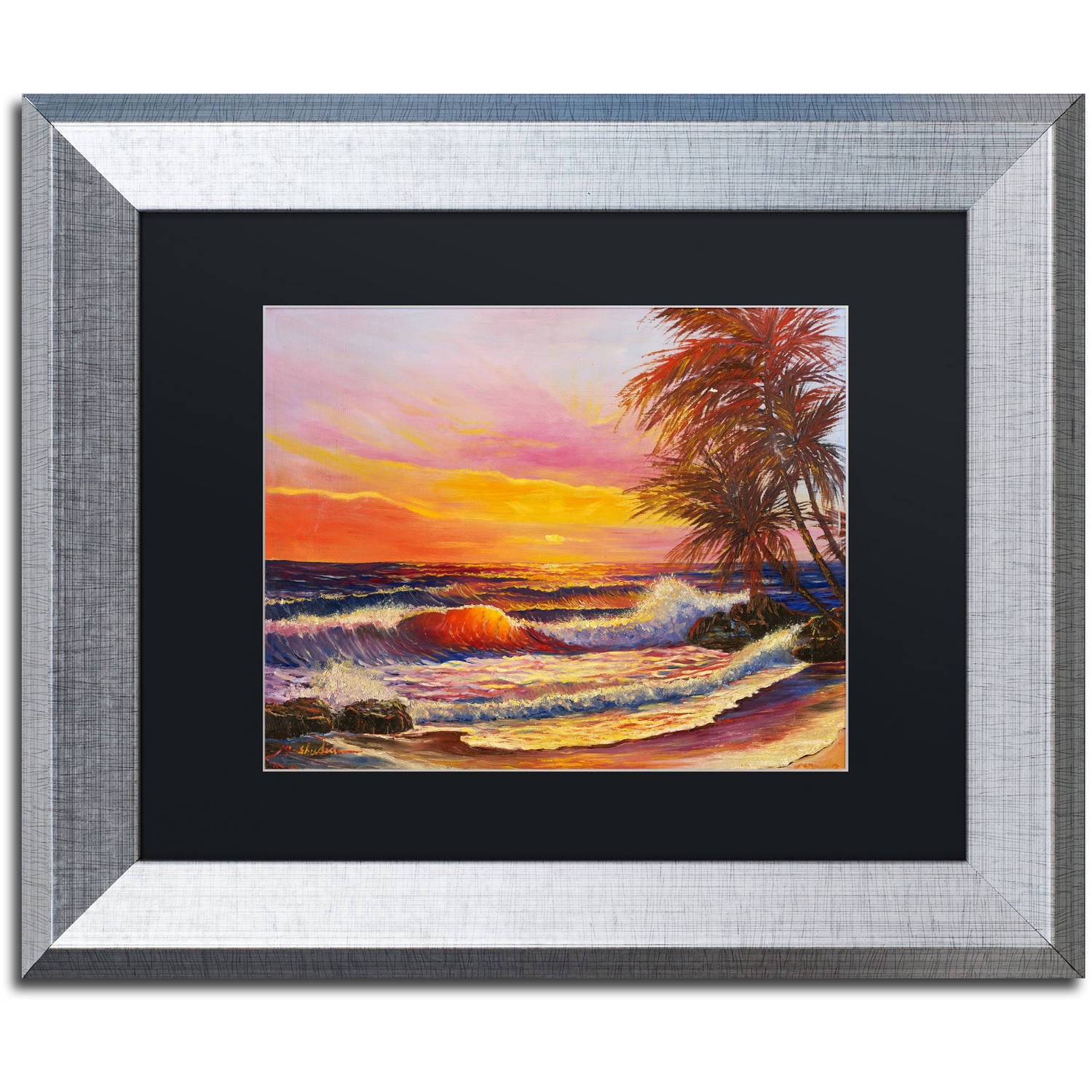 Trademark Fine Art 'Hawaiian Glow' Canvas Art by Manor Shadian, Black Matte, Silver Frame