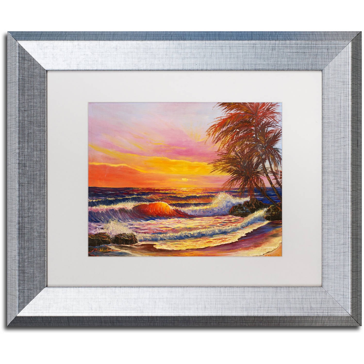 Trademark Fine Art 'Hawaiian Glow' Canvas Art by Manor Shadian, White Matte, Silver Frame