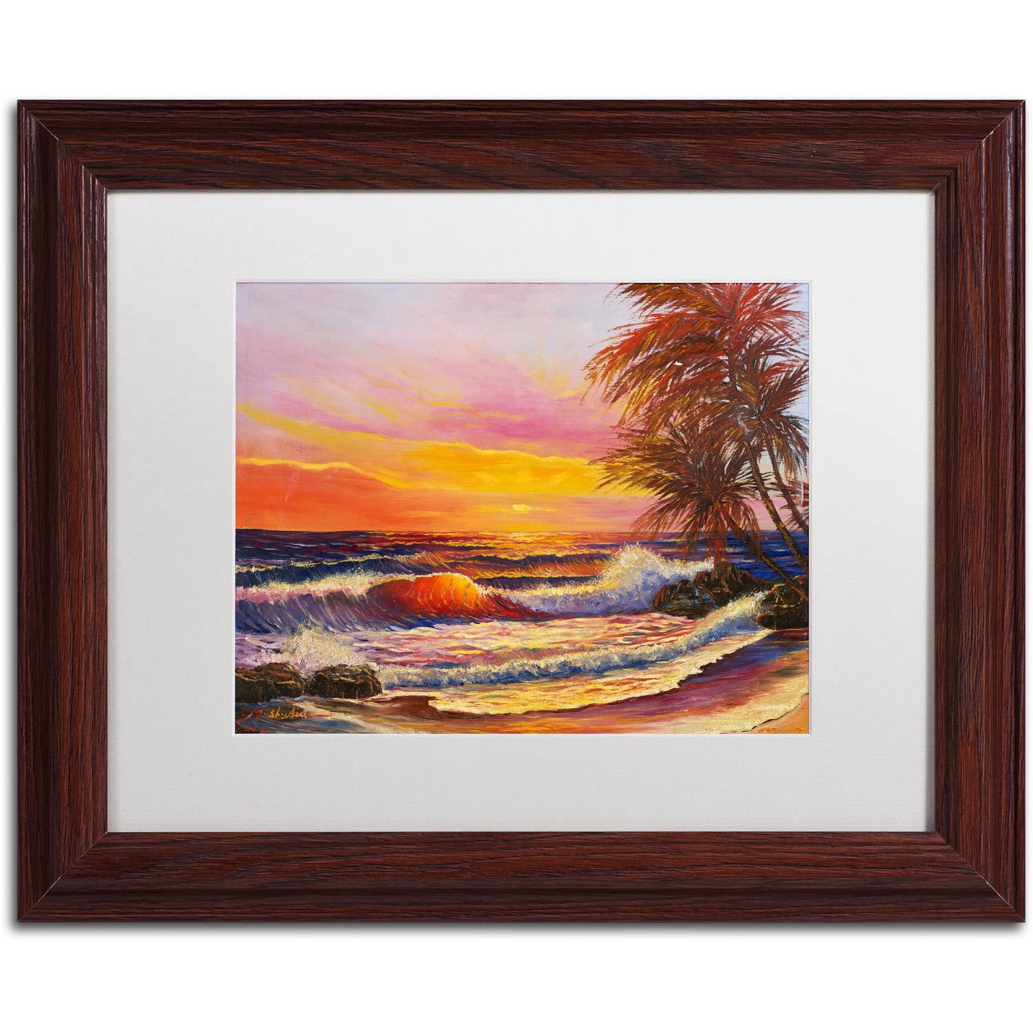 Trademark Fine Art 'Hawaiian Glow' Canvas Art by Manor Shadian, White Matte, Wood Frame