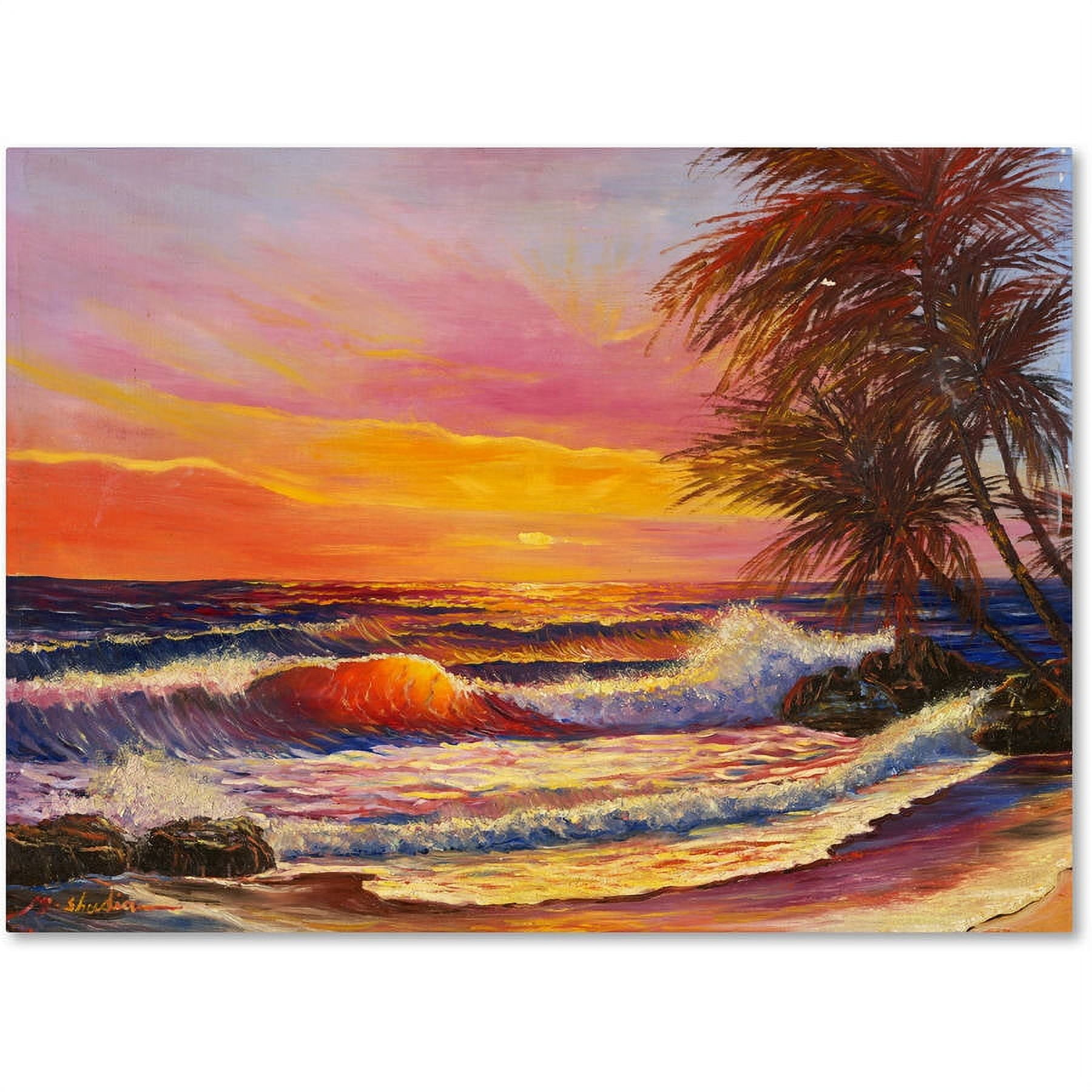 Hawaiian Sunset Glow Large Canvas Art Print