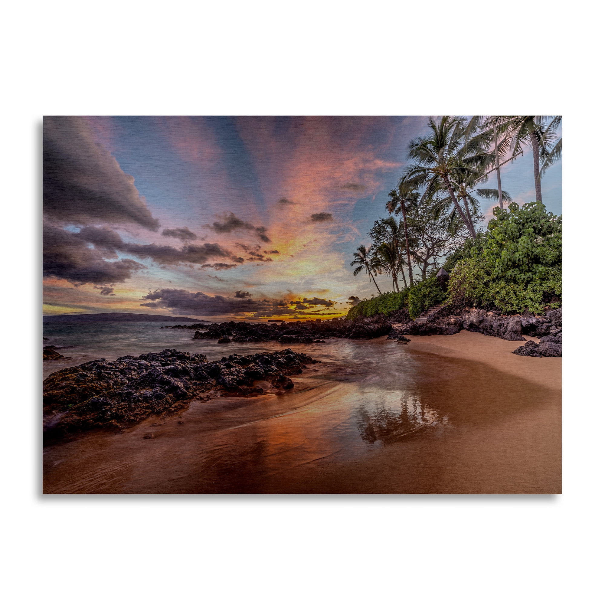 Trademark Fine Art 'Hawaiian Sunset Wonder' Brushed Aluminum Wall Art Art by Pierre Leclerc