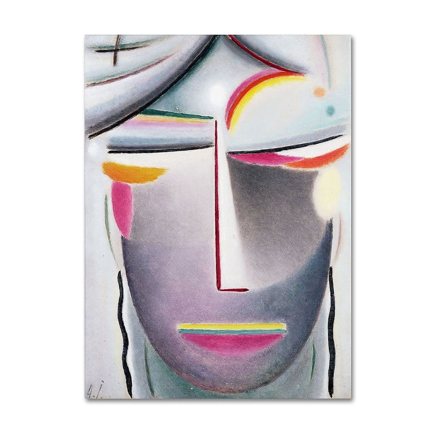 Trademark Fine Art "Head (Dark Buddha), 1927" Canvas Art by Alexej von Jawlensky
