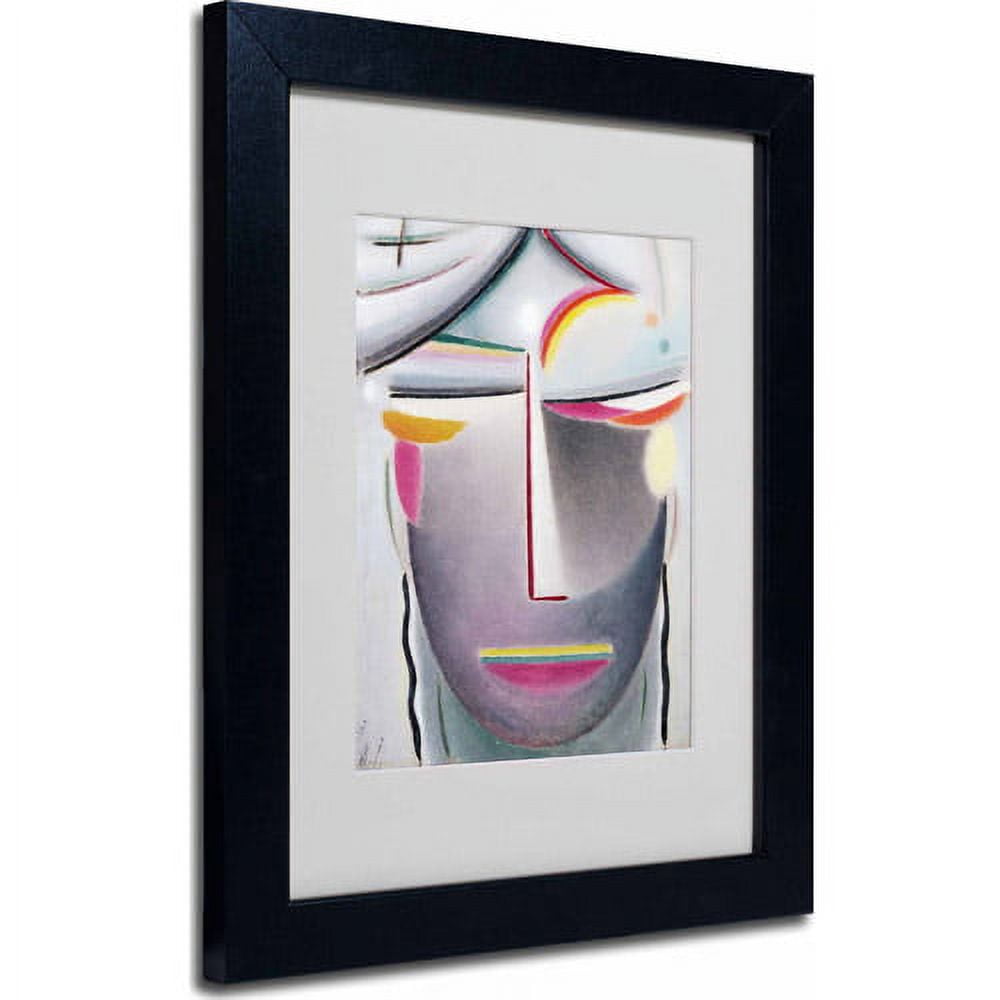 Trademark Fine Art "Head (Dark Buddha)" Matted Framed Art by Alexej von Jawlensky, Black Frame