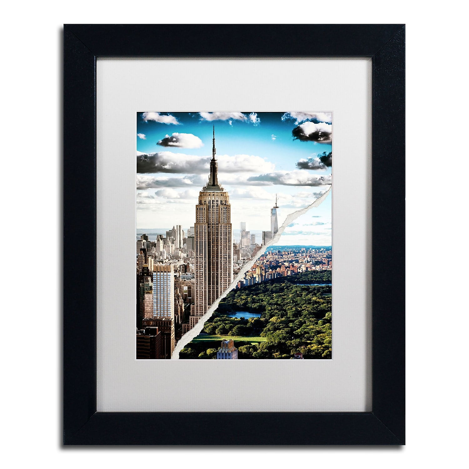 Head in the Clouds Framed Canvas Print with Black Frame
