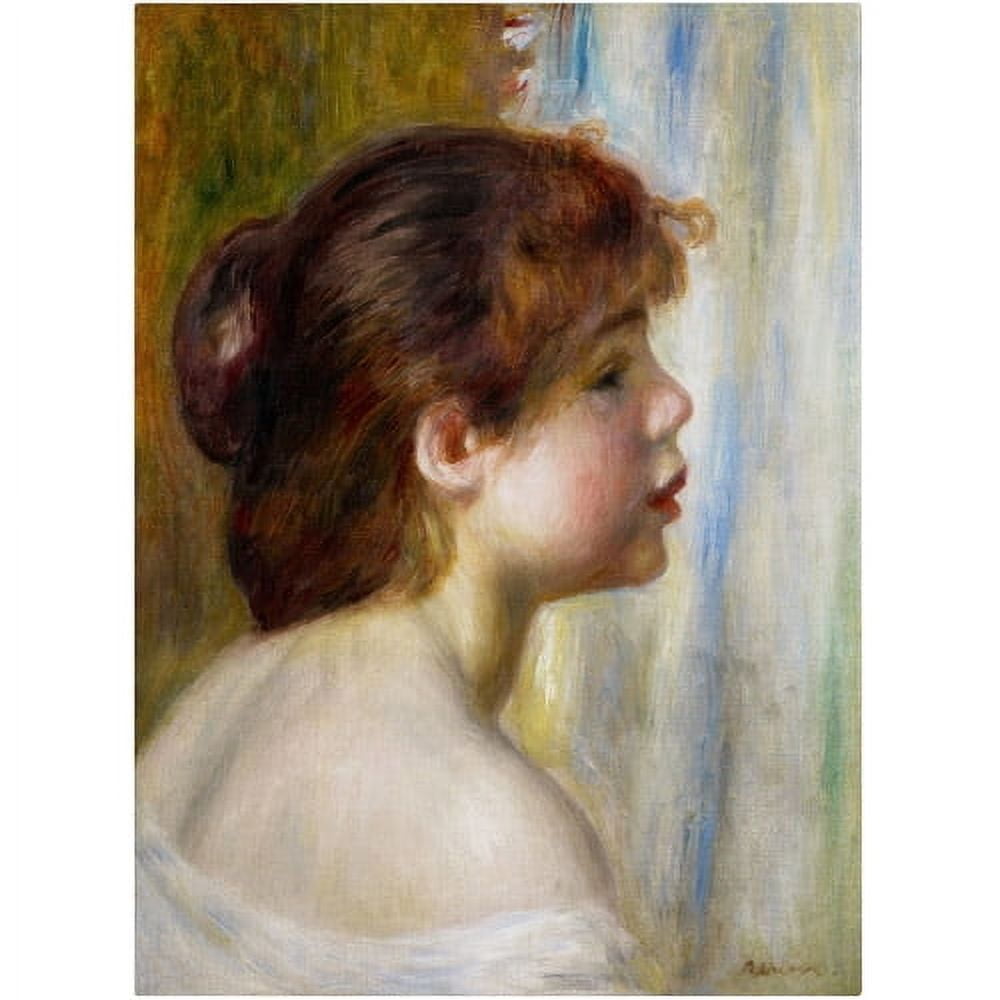 Trademark Fine Art "Head of a Young Woman" Canvas Art by Pierre-Auguste Renoir