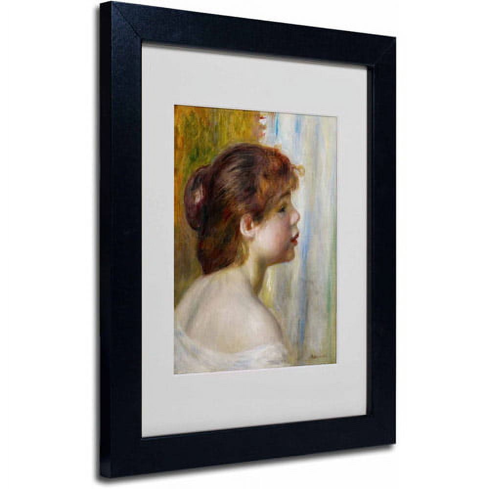 Trademark Fine Art "Head of a Young Woman" Canvas Art by Pierre Renoir, Black Frame