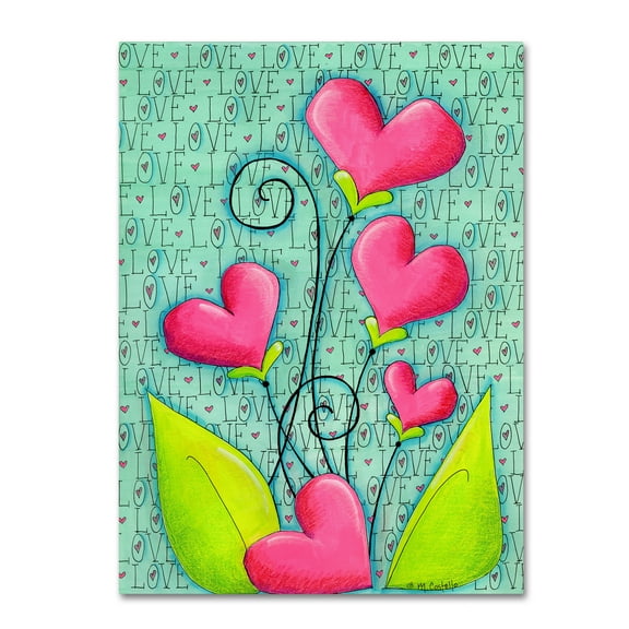 Trademark Fine Art 'Heart Bouquet' Canvas Art by Maureen Lisa Costello