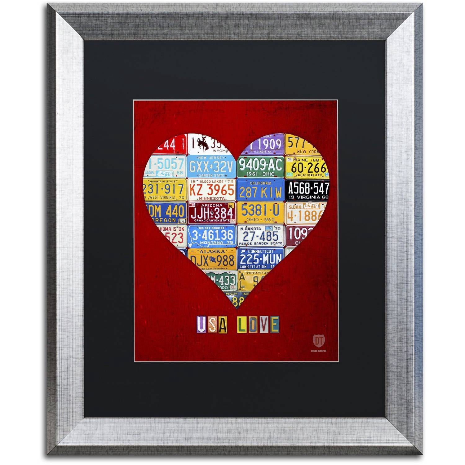 Trademark Fine Art 'Heart' Canvas Art by Design Turnpike, Black Matte, Silver Frame