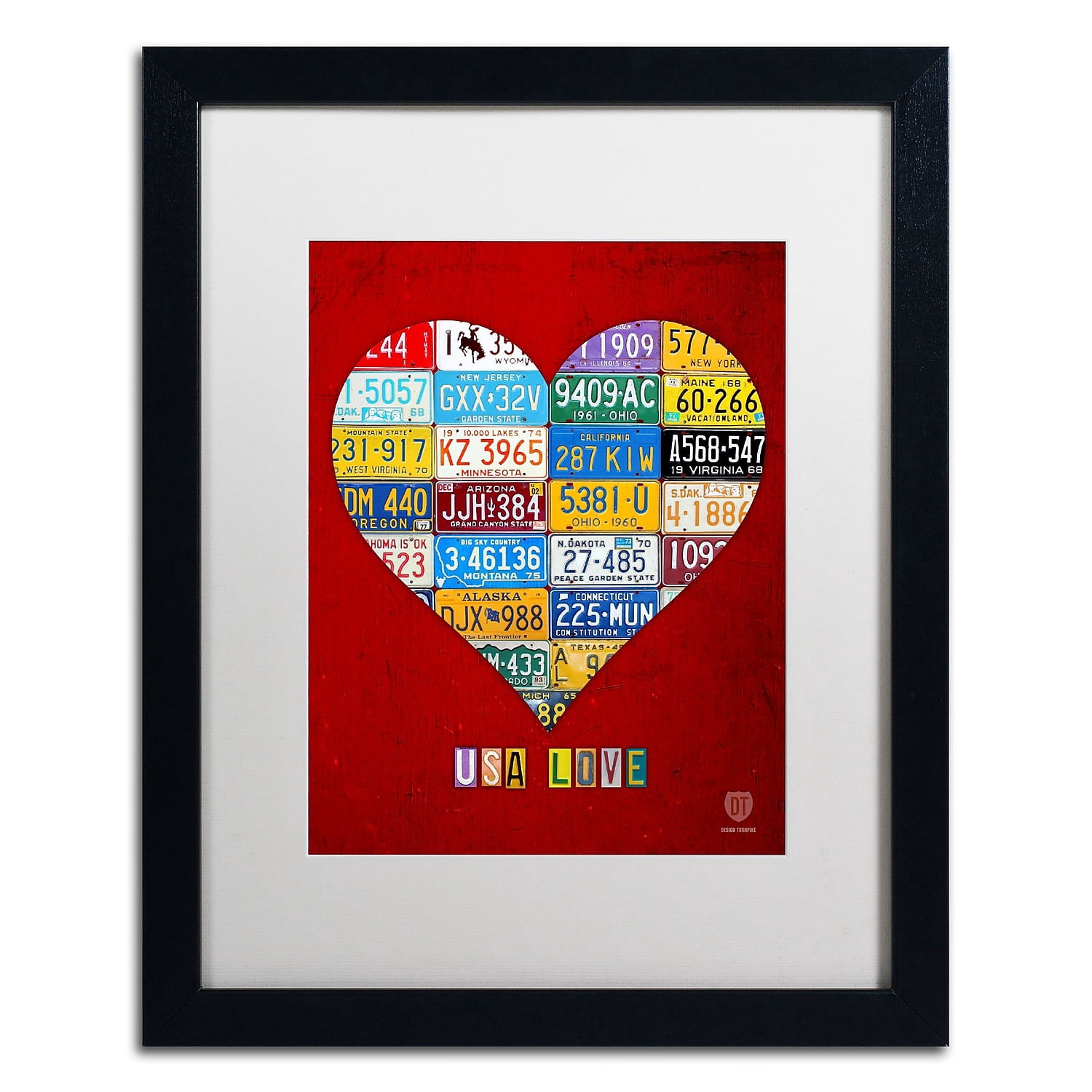 Trademark Fine Art 'Heart' Canvas Art by Design Turnpike, White Matte, Black Frame