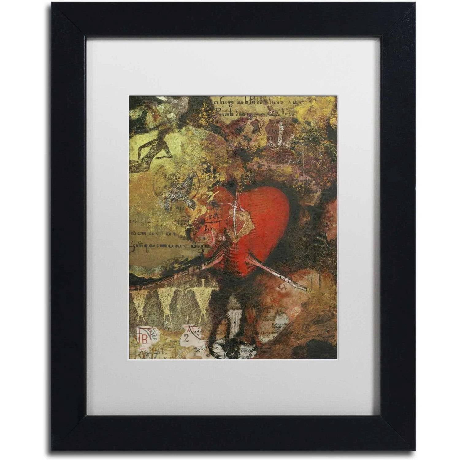 Trademark Fine Art 'Heart' Canvas Art by Nick Bantock, White Matte, Black Frame