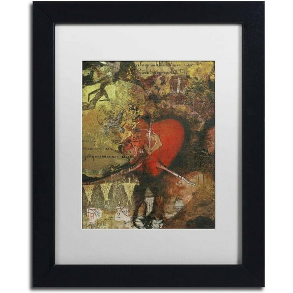 Trademark Fine Art 'Heart' Canvas Art by Nick Bantock, White Matte, Black Frame