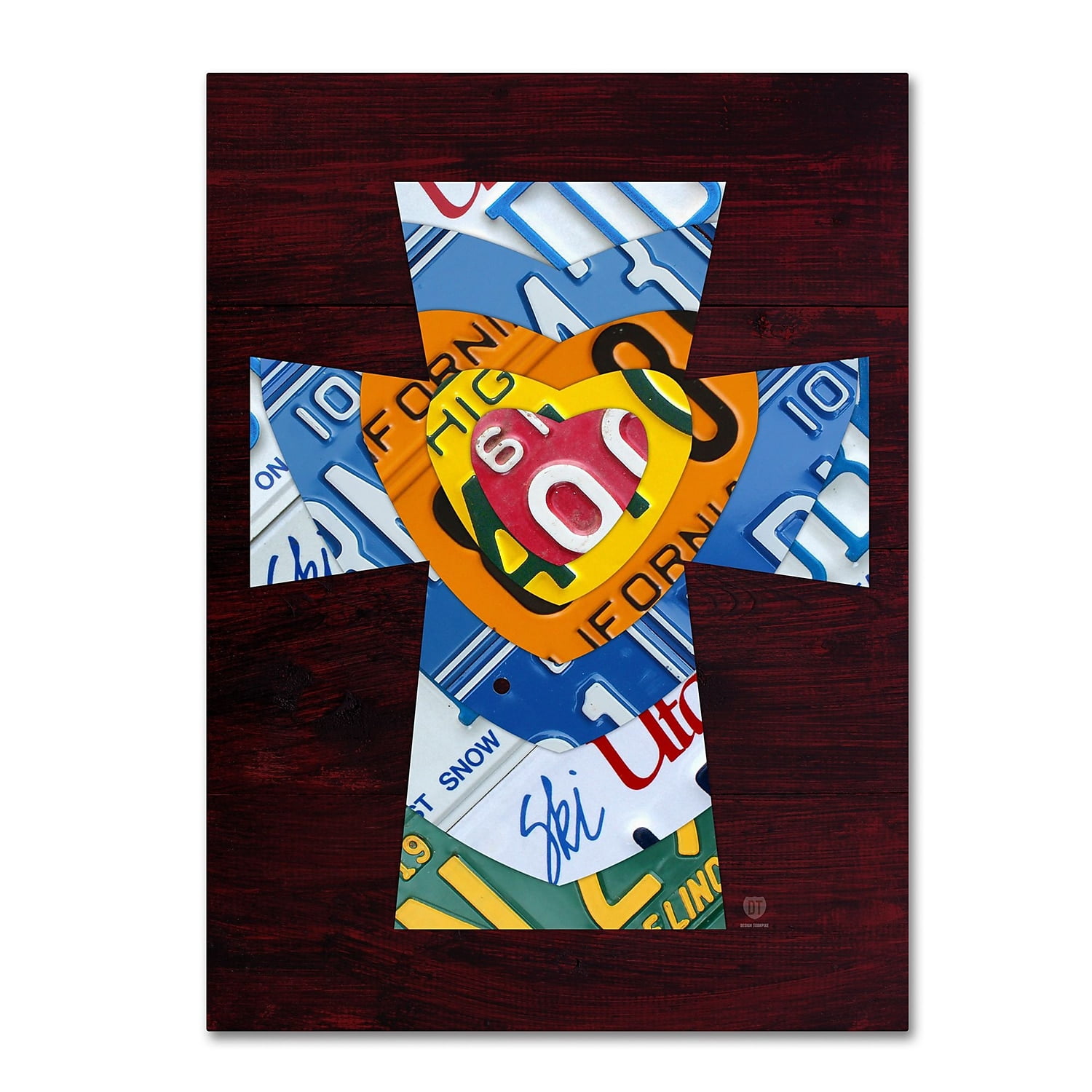 Trademark Fine Art 'Heart Cross' Canvas Art by Design Turnpike