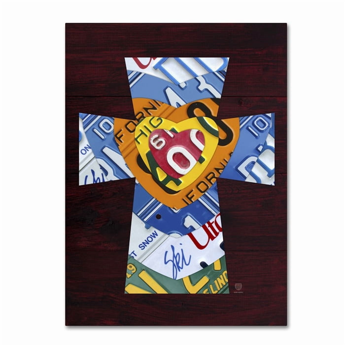 Trademark Fine Art 'Heart Cross' Canvas Art by Design Turnpike