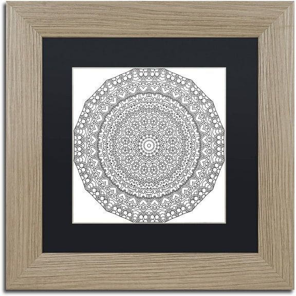 Trademark Fine Art "Hearts Mandala" Canvas Art by Kathy G. Ahrens, Black Matte, Birch Frame