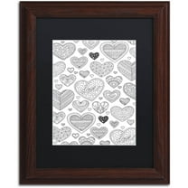 Trademark Fine Art "Hearts on Hearts" Canvas Art by Hello Angel, Black Matte, Wood Frame