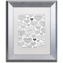 Trademark Fine Art "Hearts on Hearts" Canvas Art by Hello Angel, White Matte, Silver Frame