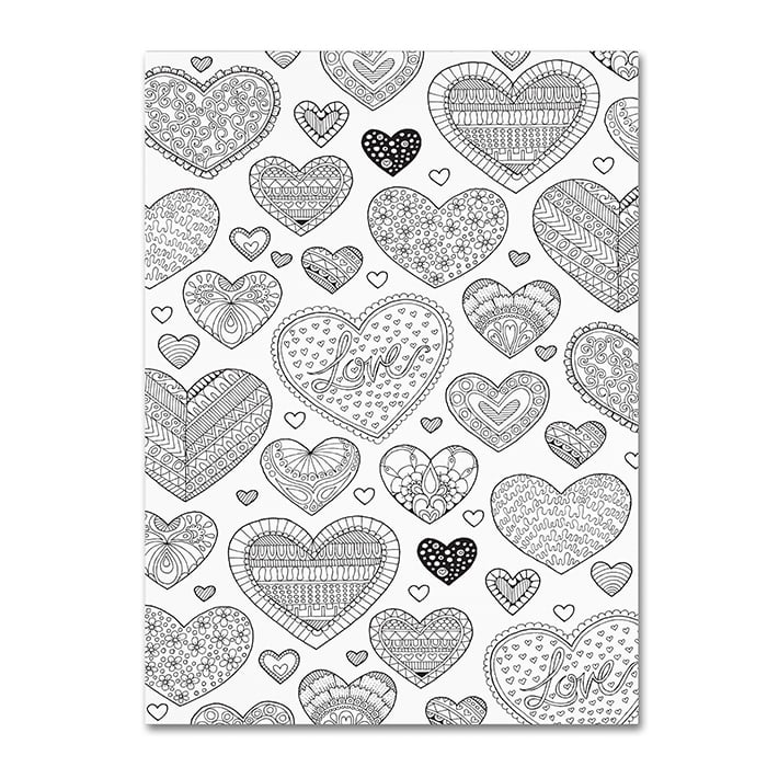 Trademark Fine Art "Hearts on Hearts" Canvas Art by Hello Angel