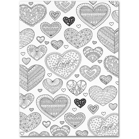 Trademark Fine Art "Hearts on Hearts" Canvas Art by Hello Angel