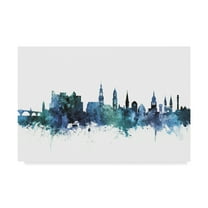 Trademark Fine Art 'Heidelberg Germany Blue Teal Skyline' Canvas Art by Michael Tompsett