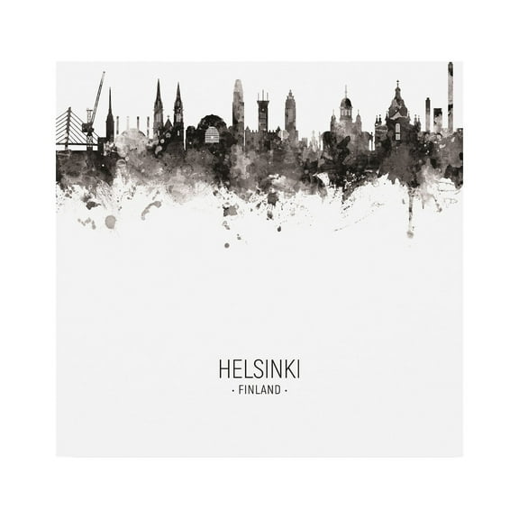 Trademark Fine Art 'Helsinki Finland Skyline Portrait II' Canvas Art by Michael Tompsett