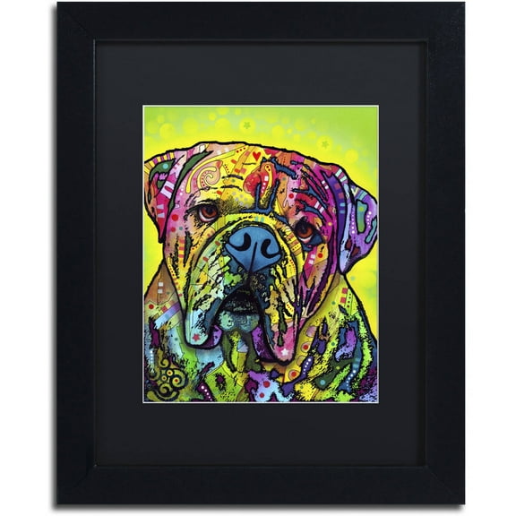 Trademark Fine Art "Hey Bulldog" Canvas Art by Dean Russo, Black Matte, Black Frame