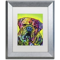 Trademark Fine Art "Hey Bulldog" Canvas Art by Dean Russo, White Matte, Silver Frame