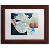 Trademark Fine Art "Hibiscus" Canvas Art by Jennifer Redstreake White Matte, Wood Frame