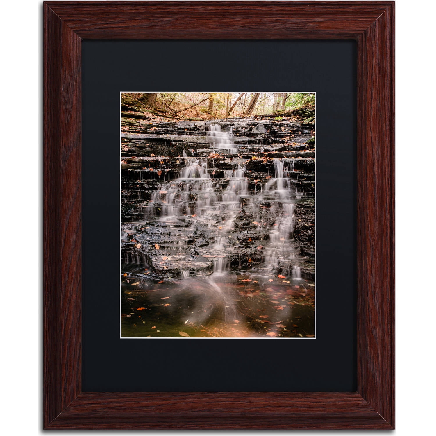 Trademark Fine Art "Hidden Falls" Canvas Art by Jason Shaffer, Black Matte, Wood Frame