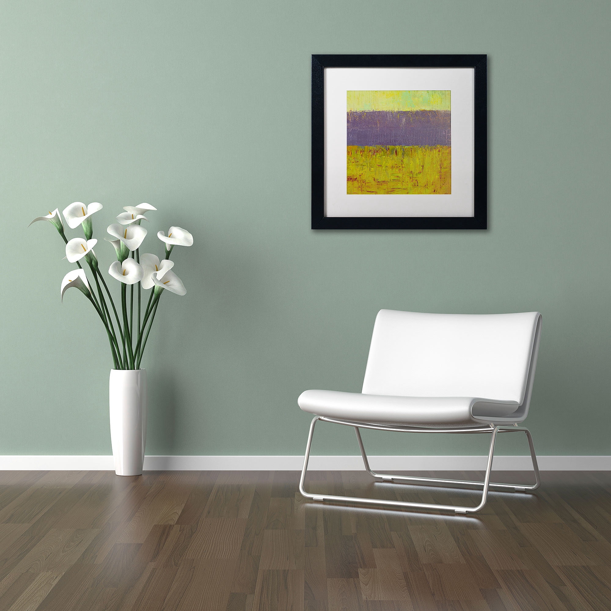 Trademark Fine Art "Highway Series Lake" Canvas Art by Michelle Calkins, White Matte, Black Frame
