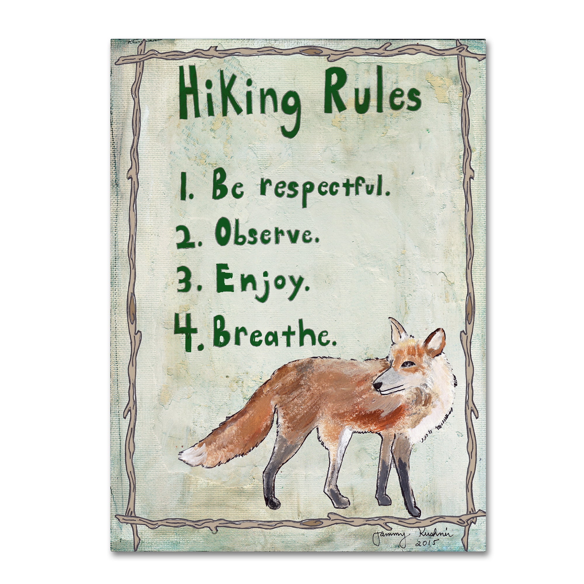 Trademark Fine Art 'Hiking Rules' Canvas Art by Tammy Kushnir