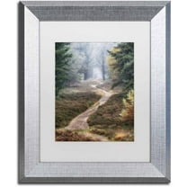 Trademark Fine Art 'Hiking Trail' Canvas Art by Cora Niele, White Matte, Silver Frame