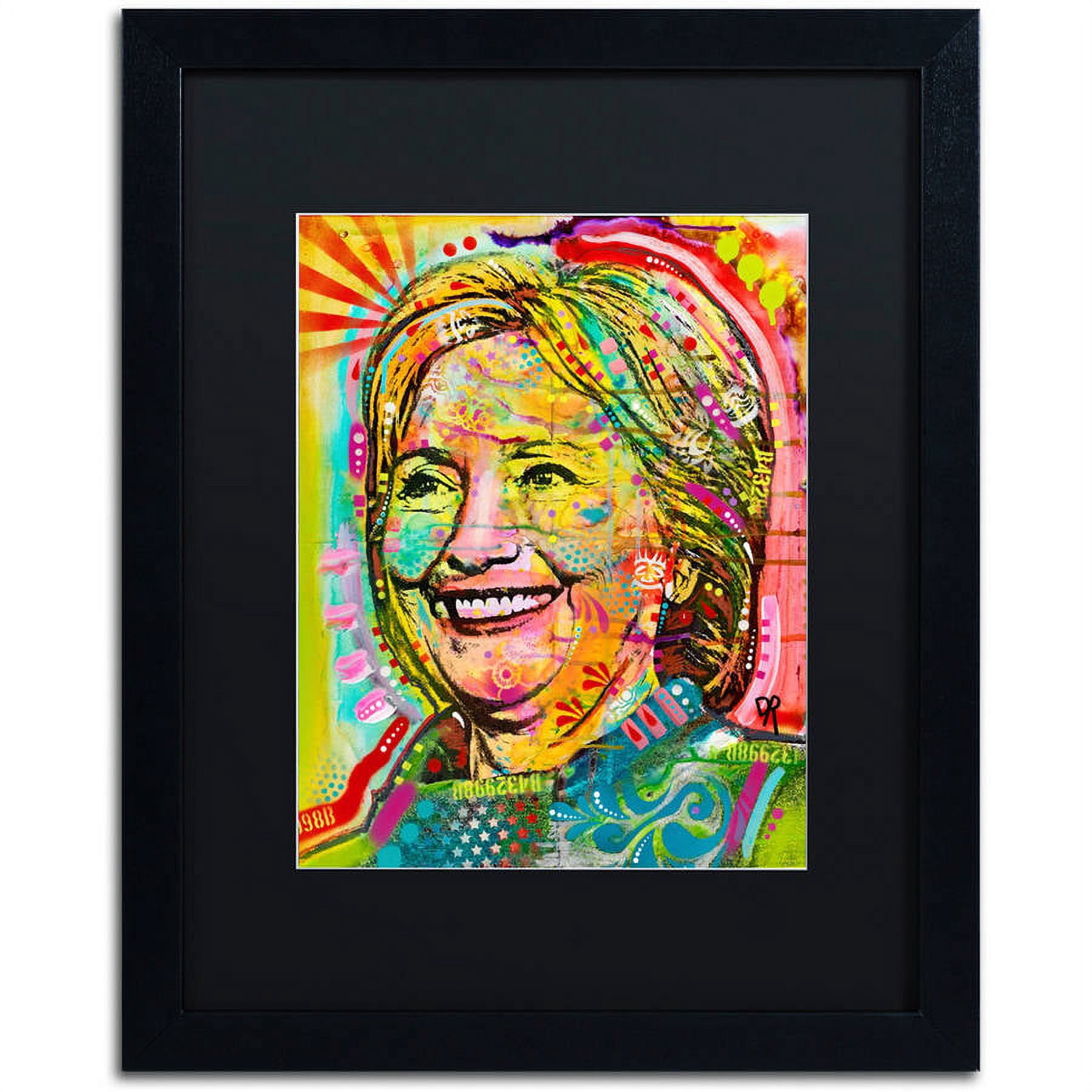 Trademark Fine Art "Hillary" Canvas Art by Dean Russo, Black Matte, Black Frame