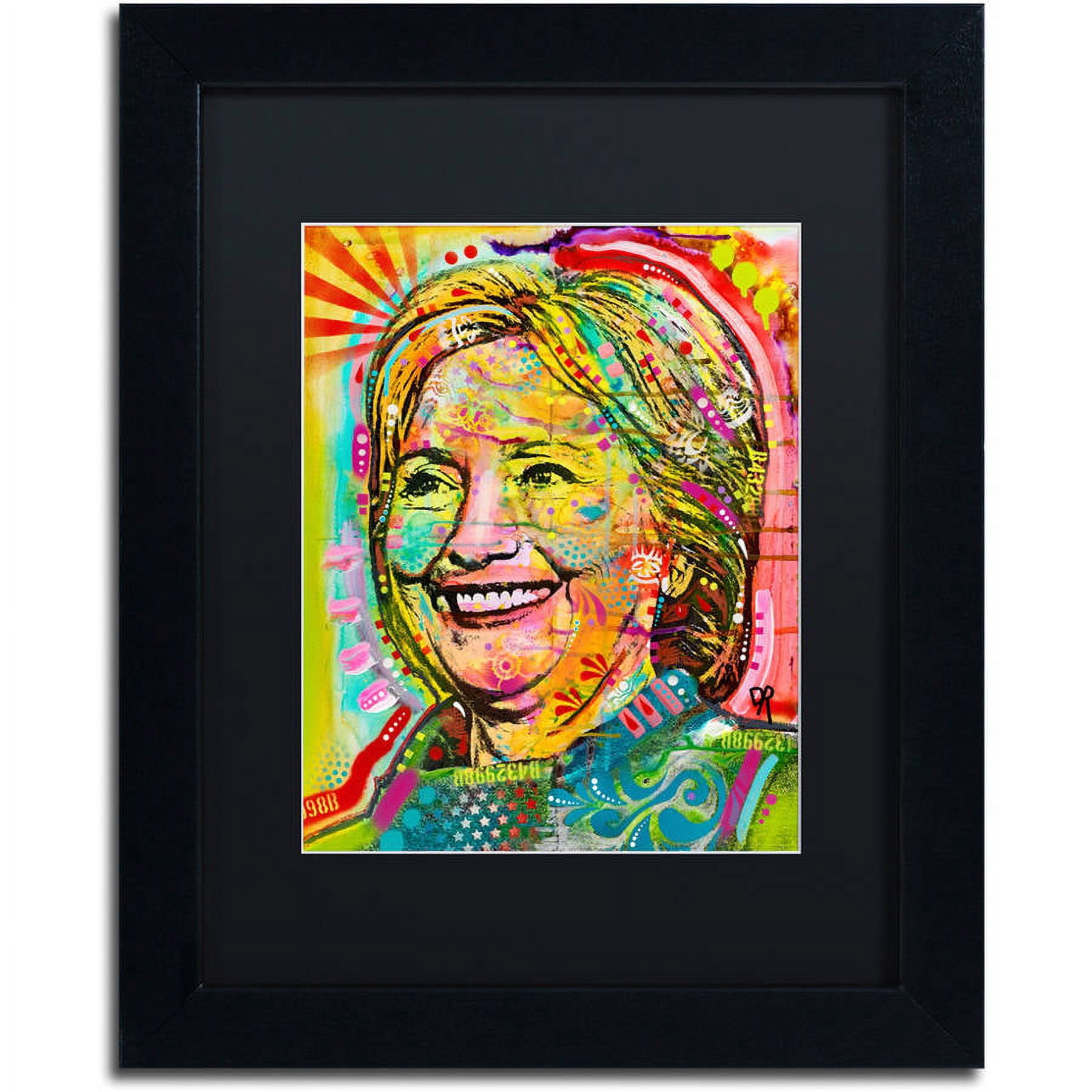 Trademark Fine Art "Hillary" Canvas Art by Dean Russo, Black Matte, Black Frame