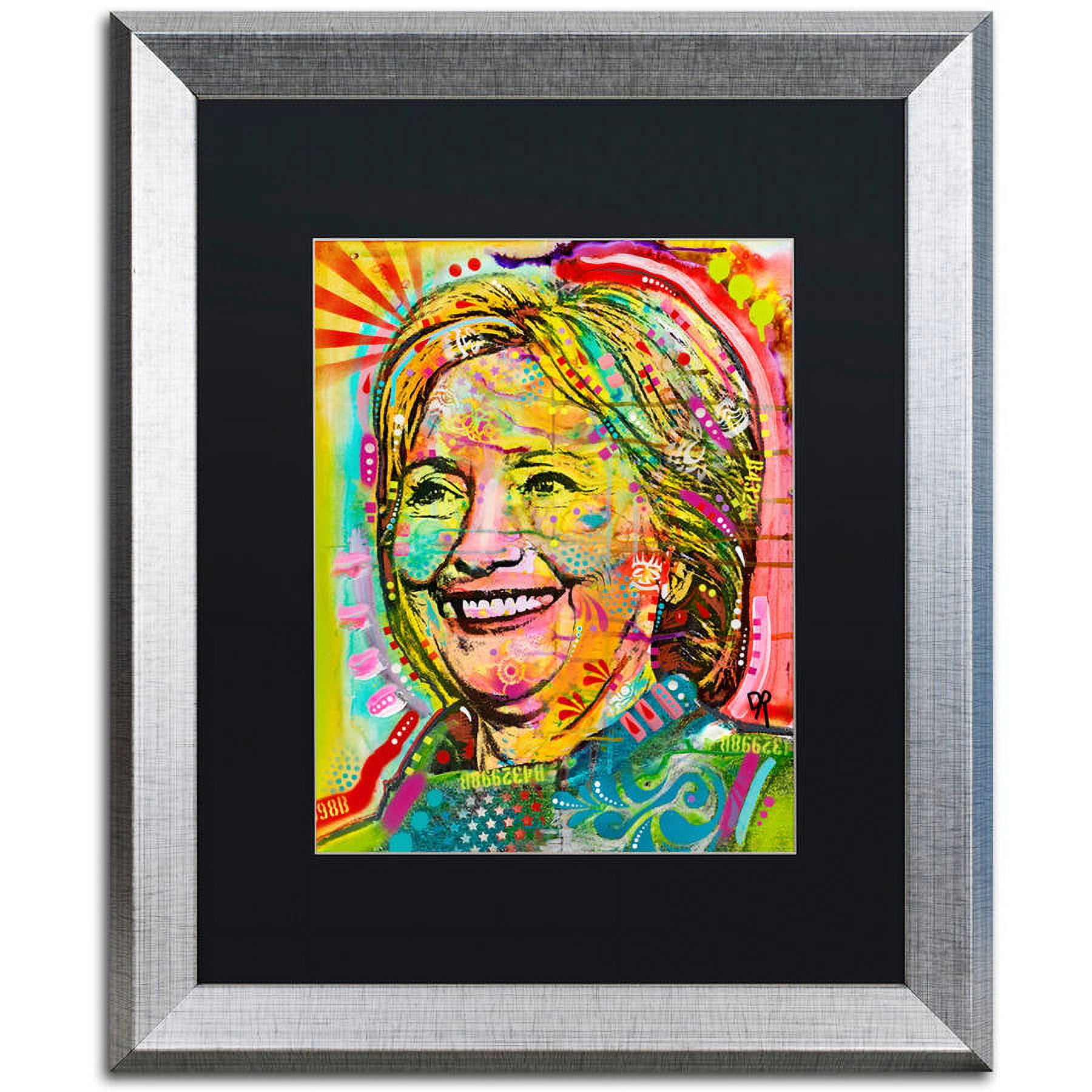 Trademark Fine Art "Hillary" Canvas Art by Dean Russo, Black Matte, Silver Frame