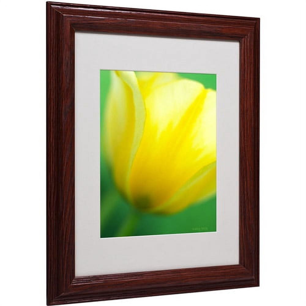 Trademark Fine Art "Hint of a Tulip" Matted Framed Canvas Art by Kathy Yates