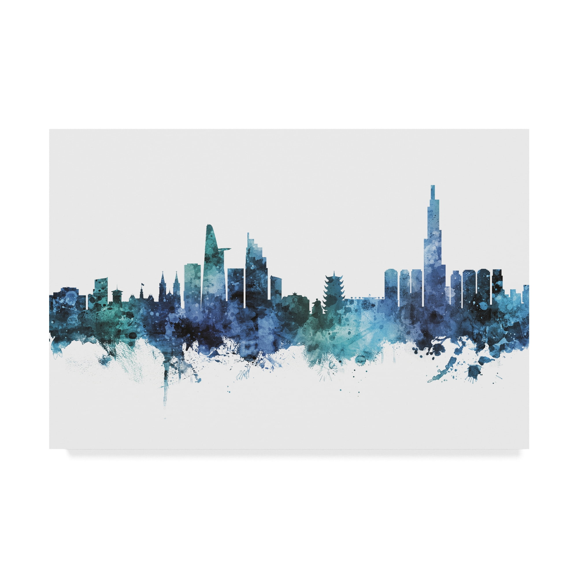 Trademark Fine Art 'Ho Chi Minh City Vietnam Skyline Blue' Canvas Art by Michael Tompsett