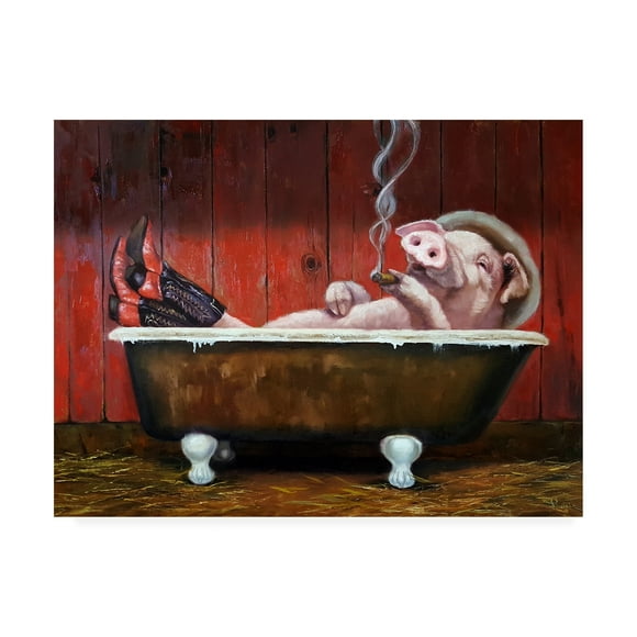 Trademark Fine Art 'Hog Heaven' Canvas Art by Lucia Hefferna