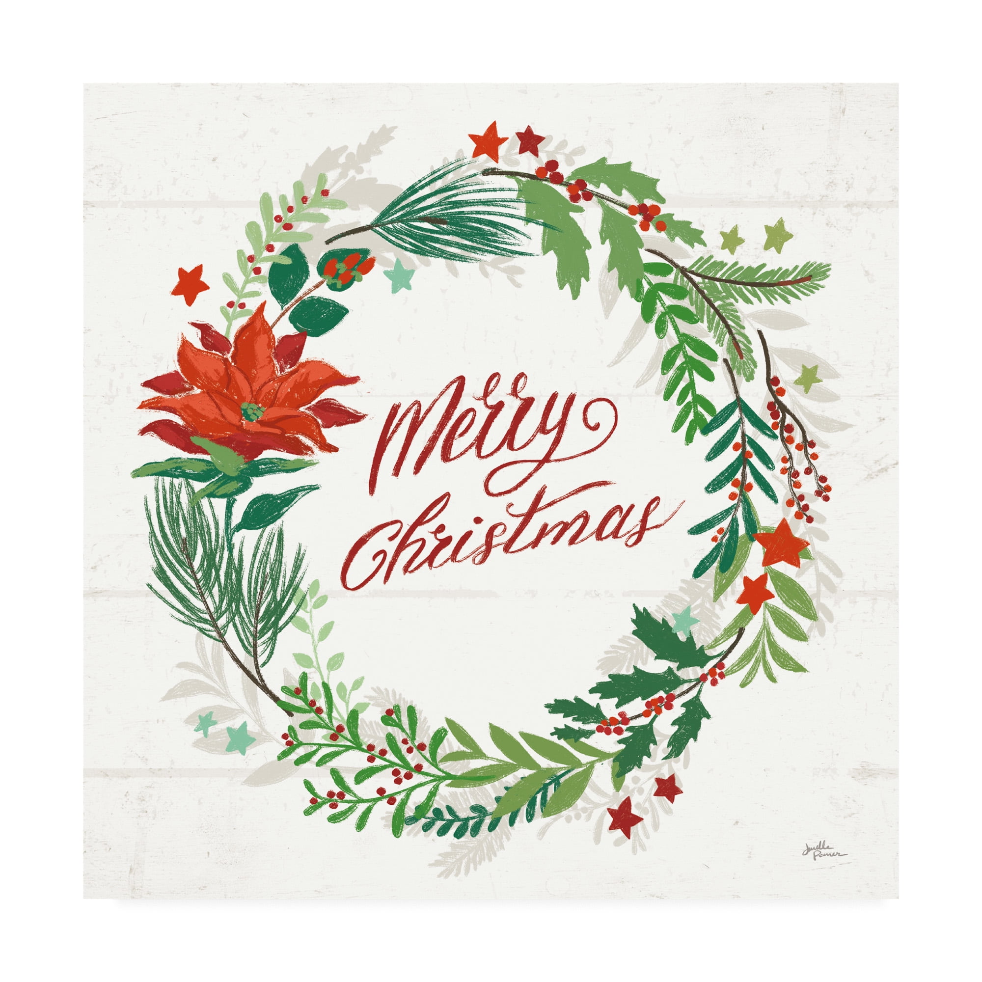 Trademark Fine Art 'Holiday Joy I Merry Christmas' Canvas Art by Janelle Penner