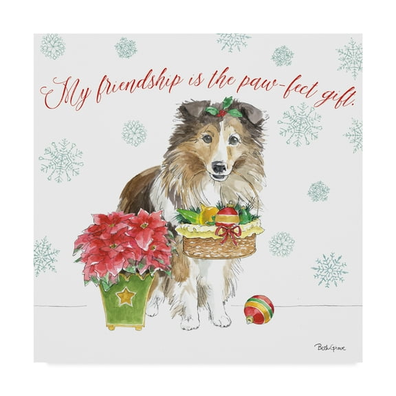Trademark Fine Art 'Holiday Paws III' Canvas Art by Beth Grove