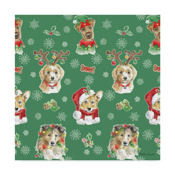 Trademark Fine Art 'Holiday Paws Step 01D' Canvas Art by Beth Grove