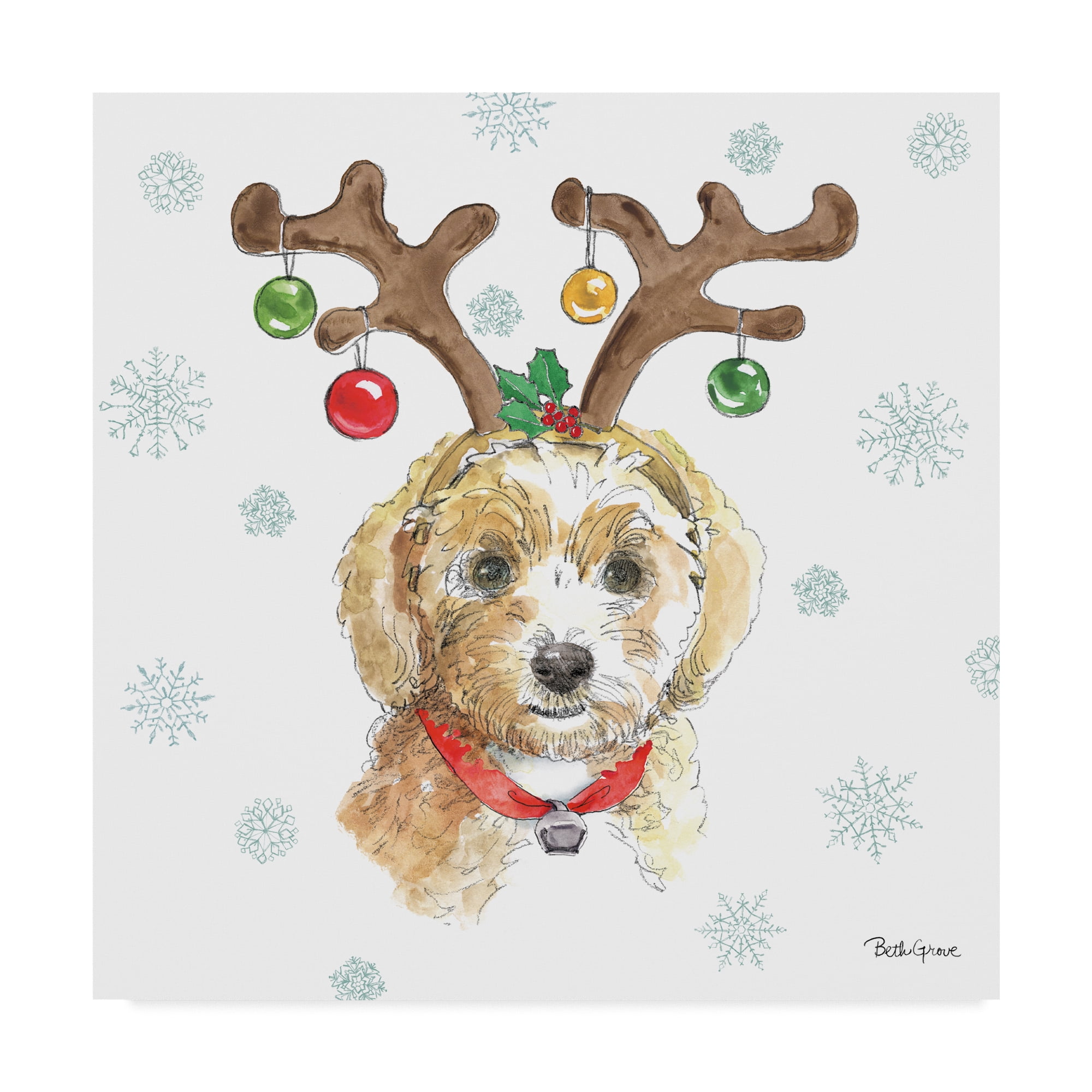 Trademark Fine Art 'Holiday Paws VI' Canvas Art by Beth Grove
