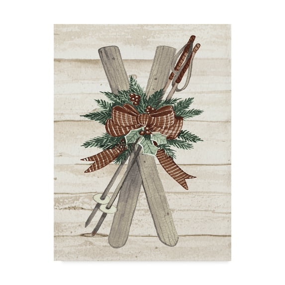 Trademark Fine Art 'Holiday Sports on Wood IV Luxe' Canvas Art by Kathleen Parr Mckenna