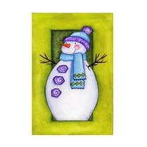 Trademark Fine Art 'Holiday Wishes Snowman' Canvas Art by Maureen Lisa Costello