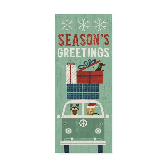 Trademark Fine Art 'Holiday on Wheels XII Panel' Canvas Art by Michael Mullan