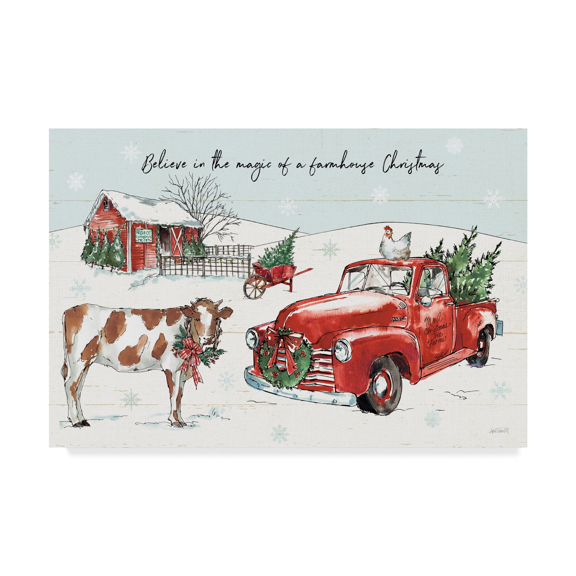 Trademark Fine Art 'Holiday on the Farm II Believe' Canvas Art by Anne Tavoletti