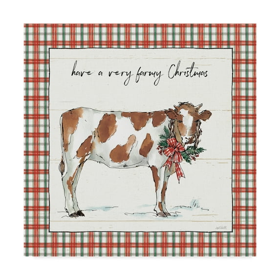 Trademark Fine Art 'Holiday on the Farm III Plaid' Canvas Art by Anne Tavoletti