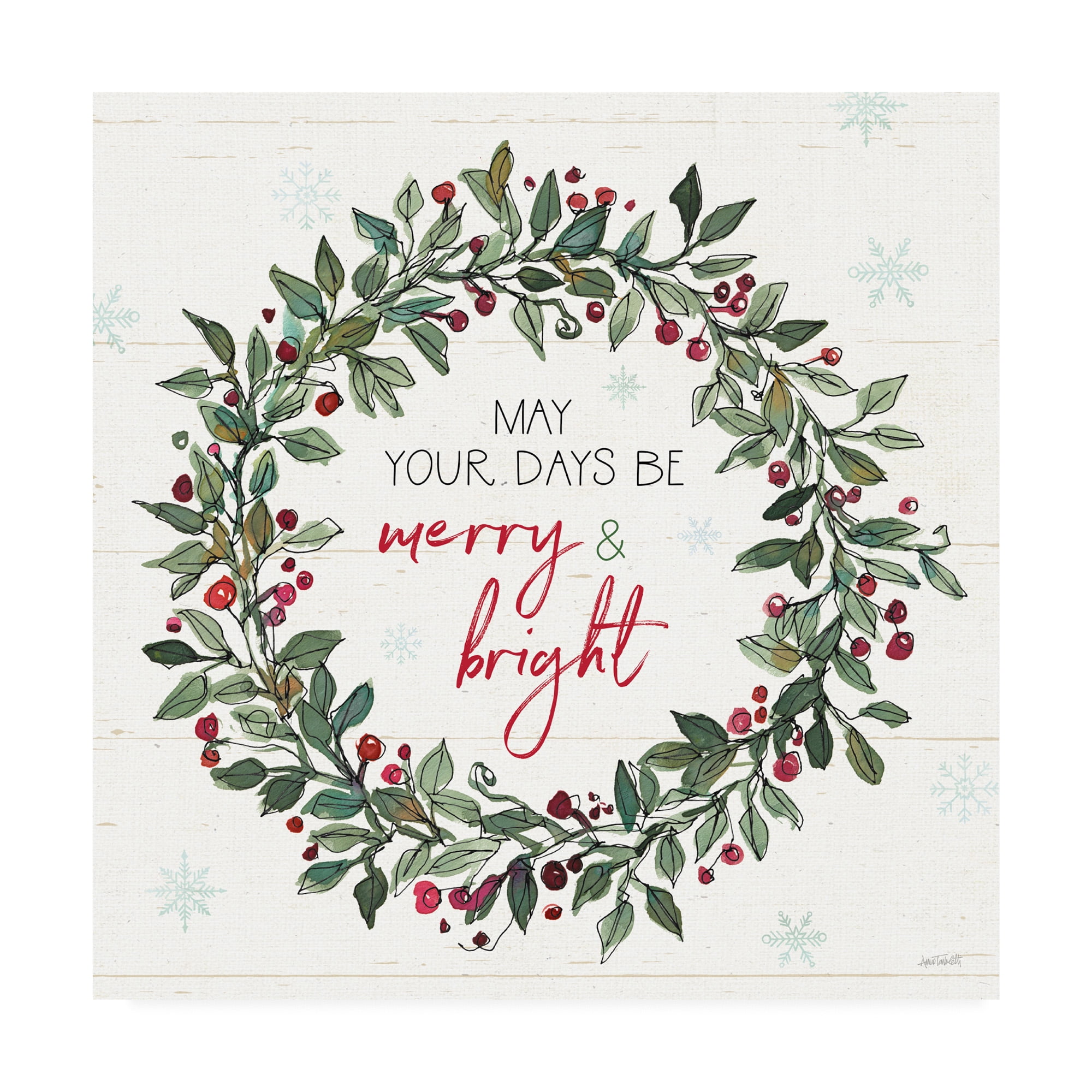 Trademark Fine Art 'Holiday on the Farm IX Merry and Bright' Canvas Art by Anne Tavoletti
