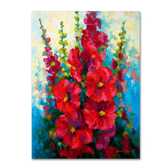 Trademark Fine Art 'Hollyhocks' Canvas Art by Marion Rose