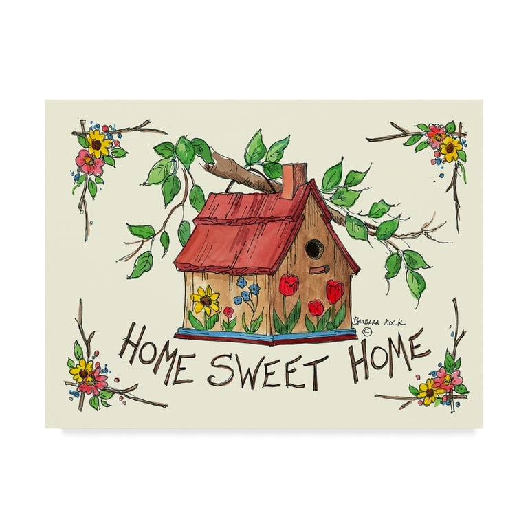 Trademark Fine Art 'Home Sweet Home Birdhouse' Canvas Art by