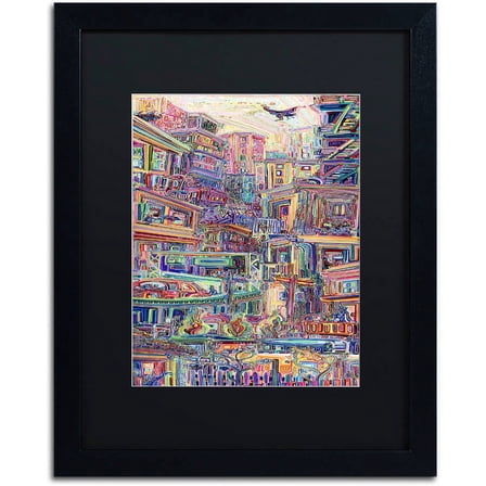 Trademark Fine Art 'Homes' Canvas Art by Josh Byer, Black Matte, Black Frame